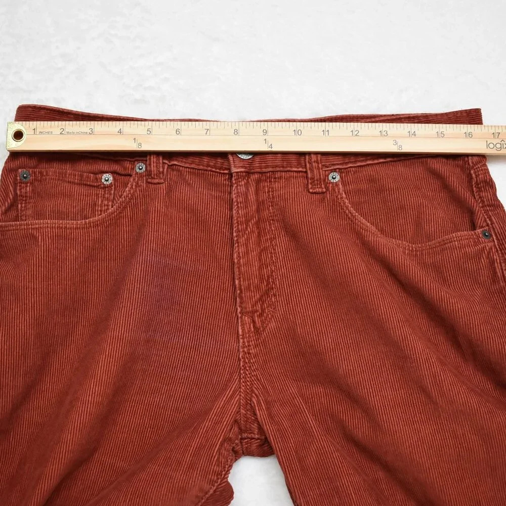 GAP Factory Mens Corduroy Pants Sz 32/30 Straight Fit 100% Cotton 5 Pocket Rust - Picture 12 of 16